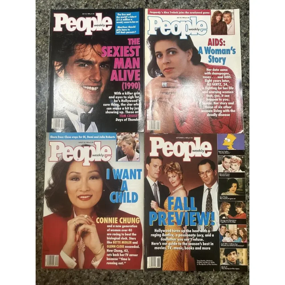 Lot of 1990 PEOPLE Magazines! - 33 Vintage Magazines Total No Mailing Labels!